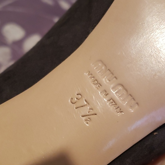 MIU MIU SLATE GRAY SUEDE PLATFORM HEELS SIZE 7.5 - Picture 8 of 8